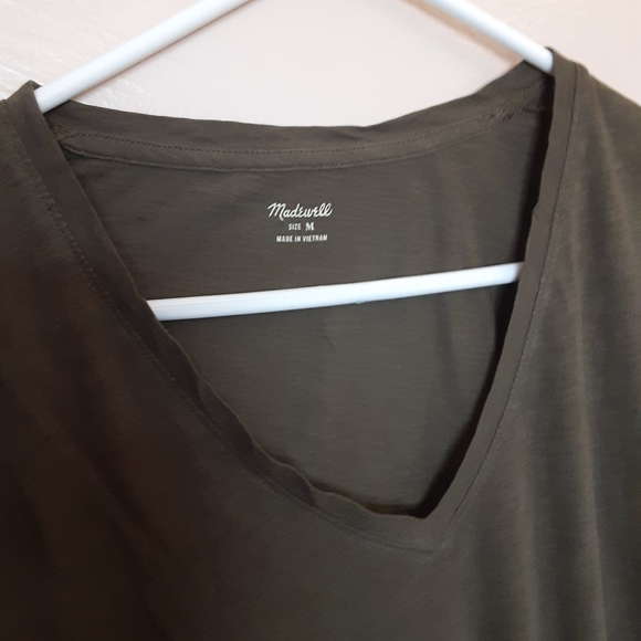 Madewell Ladies Vneck Short Sleeve Top Sz Medium - Picture 3 of 4